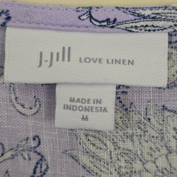 J. Jill Love Linen NWT Linen Border Printed Popover Lilac Paisley Size M - Picture 10 of 11